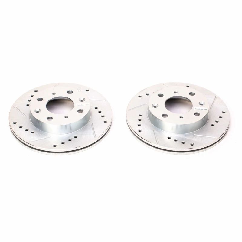 Power Stop 88-91 Honda CRX Front Evolution Drilled & Slotted Rotors - Pair - JBR155XPR