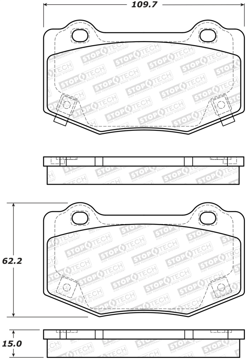 StopTech 14-18 Chevy Corvette Sport Performance Rear Brake Pads - 309.17180