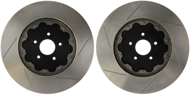 StopTech 09-14 Nissan GT-R Rear Slotted Bare Iron 380x30mm Aero-Rotor Kit Pair - 81.658.9912
