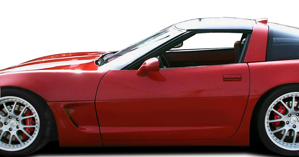 1984-1996 Chevrolet Corvette C4 Duraflex C5 Conversion Side Skirts Rocker Panels with Doorcaps - 6 Piece