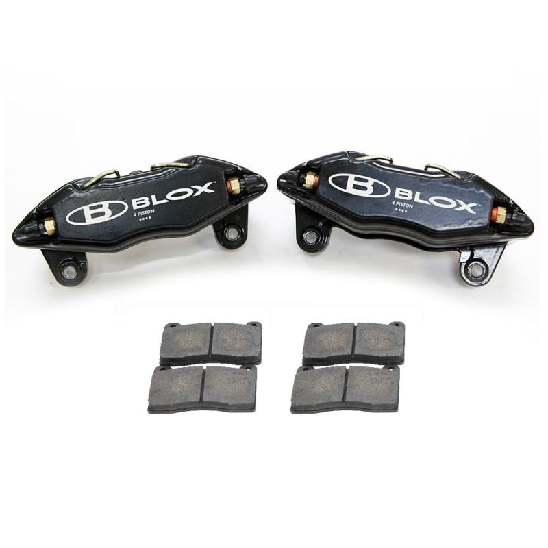 BLOX Racing Forged 4 Piston Calipers and Pads (Fits Honda/Acura 262mm Rotors) - BXBS-10500