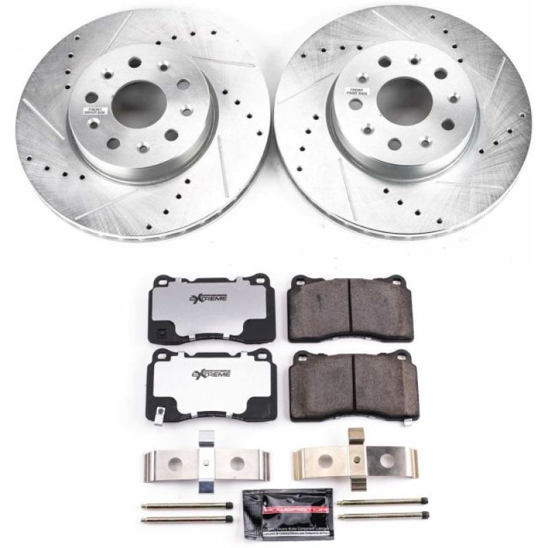 Power Stop 14-18 Cadillac CTS Front Z26 Street Warrior Brake Kit - K7001-26