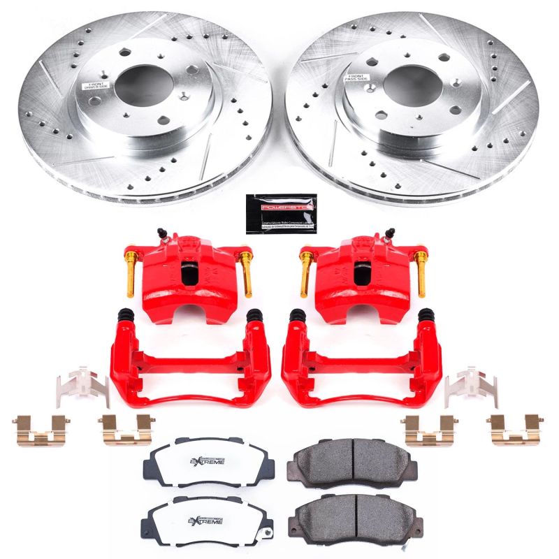 Power Stop 93-96 Honda Prelude Front Z26 Street Warrior Brake Kit w/Calipers - KC1037-26