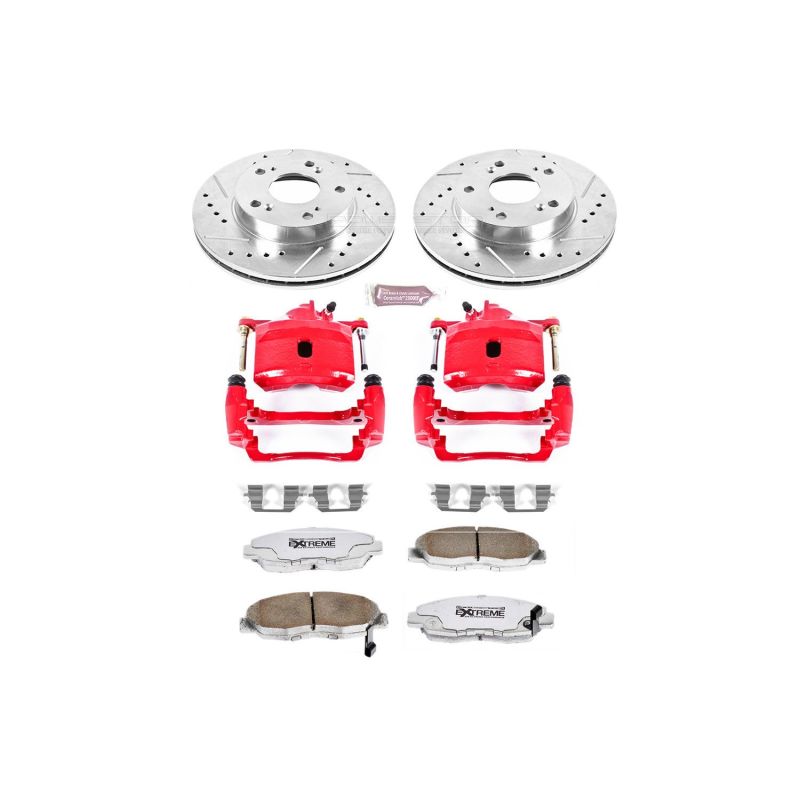 Power Stop 06-11 Honda Civic Front Z26 Street Warrior Brake Kit w/Calipers - KC2384-26