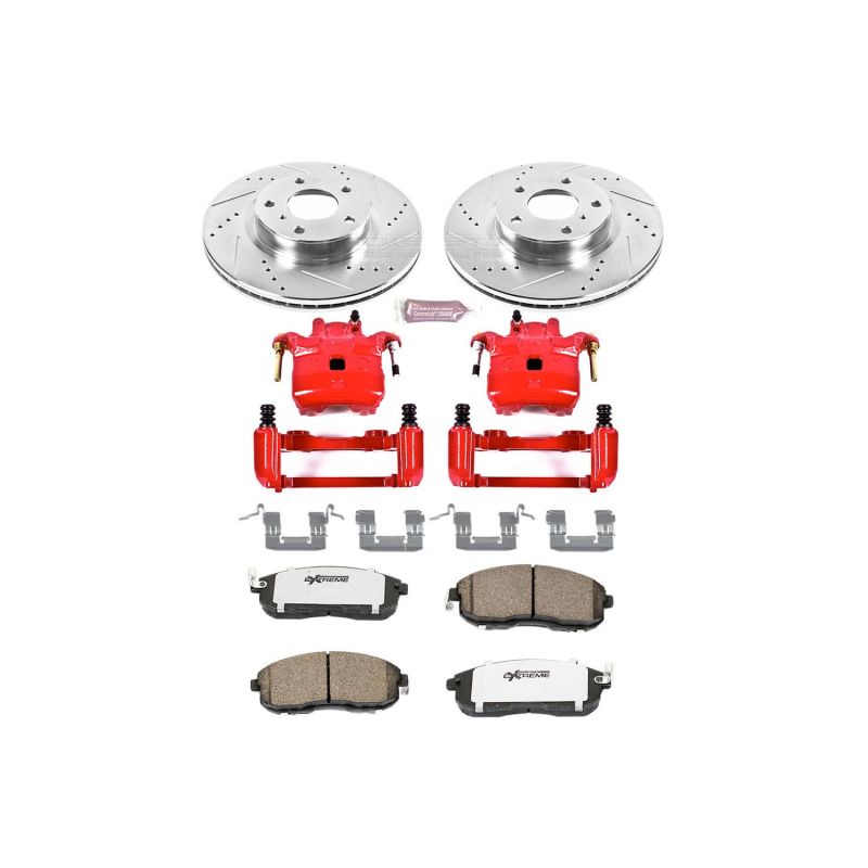Power Stop 03-05 Infiniti G35 Front Z26 Street Warrior Brake Kit w/Calipers - KC3140-26