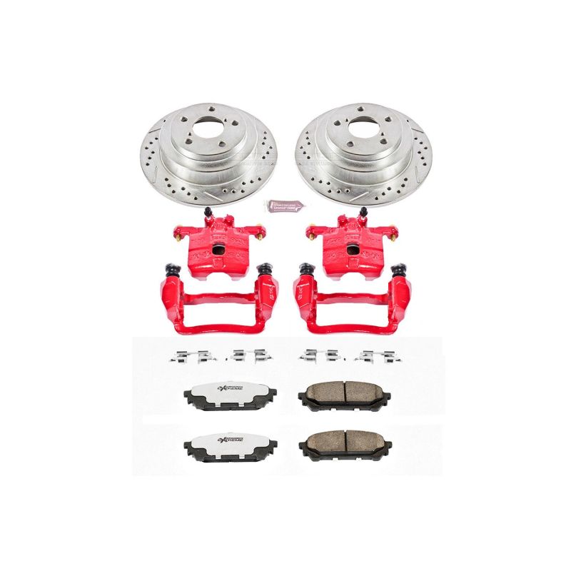 Power Stop 05-06 Saab 9-2X Rear Z26 Street Warrior Brake Kit w/Calipers - KC447-26