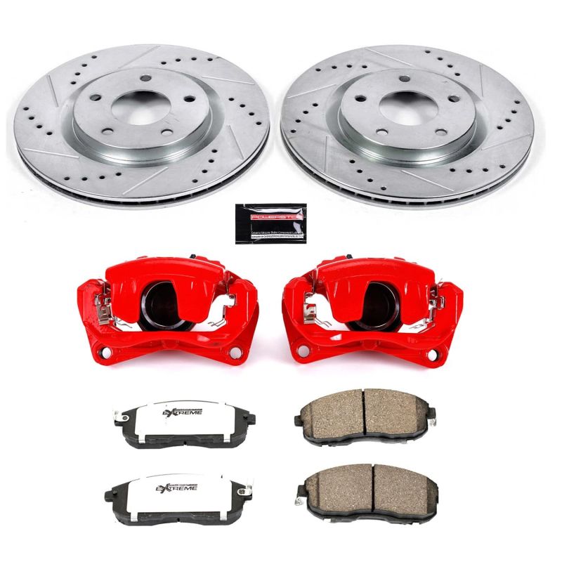 Power Stop 07-12 Nissan Sentra Front Z26 Street Warrior Brake Kit w/Calipers - KC5217A-26