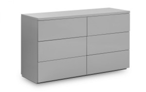 MONACO 6 DRW WIDE CHEST - GREY GLOSS MONACO 6 DRW WIDE CHEST - GREY GLOSS