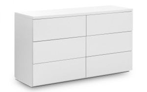 MONACO 6 DRW WIDE CHEST - WHITE GLOSS MONACO 6 DRW WIDE CHEST - WHITE GLOSS