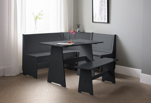 NEWPORT CORNER DINING SET WITH STORAGE BENCH - ANTHRACITE NEWPORT CORNER DINING SET WITH STORAGE BENCH - ANTHRACITE