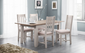 RICHMOND EXTENDING DINING TABLE - ELEPHANT GREY/PALE OAK RICHMOND EXTENDING DINING TABLE - ELEPHANT GREY/PALE OAK