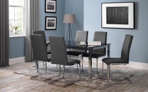 ROMA CANTILEVER DINING CHAIR SLATE GREY ROMA CANTILEVER DINING CHAIR SLATE GREY