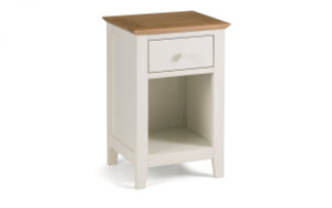 SALERNO SHAKER IVORY/ OAK 1 DRAWER BEDSIDE SALERNO SHAKER IVORY/ OAK 1 DRAWER BEDSIDE