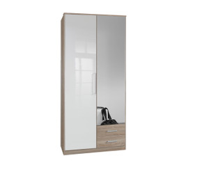 Oak And White Gloss 2 Door 2 Drawer Wardrobe Oak And White Gloss 2 Door 2 Drawer Wardrobe