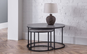STATEN CONCRETE ROUND NESTING COFFEE TABLE STATEN CONCRETE ROUND NESTING COFFEE TABLE