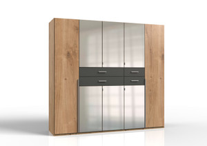 Tesoro Planked Oak And Graphite 5 Door Wardrobe Tesoro Planked Oak And Graphite 5 Door Wardrobe