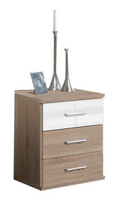 Tesoro Oak And White High Gloss 3 Drawer Chest