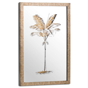 Metallic Mirrored Brass Palm Wall Art Metallic Mirrored Brass Palm Wall Art