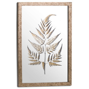 Metallic Mirrored Brass Fern Wall Art Metallic Mirrored Brass Fern Wall Art