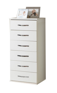 Tesoro white Narrow 6 Drawer Chest