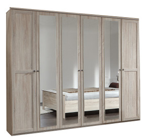 Tesoro 6 Door 4 Mirror Oak Wardrobe Tesoro 6 Door 4 Mirror Oak Wardrobe