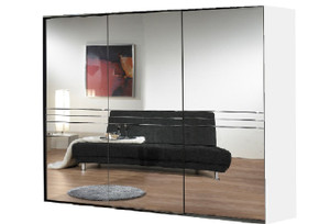 Tesoro white+mirror 3 door sliding 3 mirror wardrobe Tesoro white+mirror 3 door sliding 3 mirror wardrobe