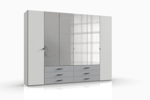 Tesoro 6 door 6 Drawer White And Oak wardrobe Tesoro 6 door 6 Drawer White And Oak wardrobe