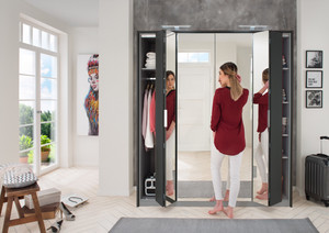 Tesoro Graphite Bifold 4 Door Wardrobe Tesoro Graphite Bifold 4 Door Wardrobe
