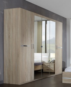 Tesoro 5 Doors 3 Mirror Oak Wardrobe Tesoro 5 Doors 3 Mirror Oak Wardrobe
