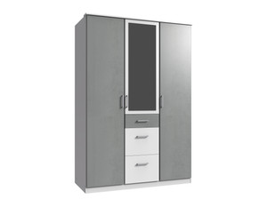 Tesoro white and gray  3 door robe with mirrors and drawers