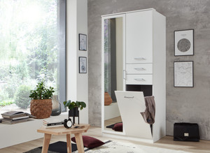 Tesoro 2 Door 2 Drawer And Mirror White Wardrobe Tesoro 2 Door 2 Drawer And Mirror White Wardrobe