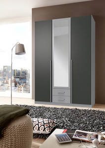 Tesoro Grey 3 Door 2 Drawer Mirror Wardrobe Tesoro Grey 3 Door 2 Drawer Mirror Wardrobe