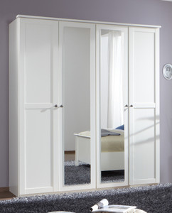 Tesoro White 4 Door 2 Mirror Wardrobe Tesoro White 4 Door 2 Mirror Wardrobe