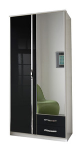 Tesoro White And Black Gloss 2 Door  2 Drawer Wardrobe Tesoro White And Black Gloss 2 Door  2 Drawer Wardrobe