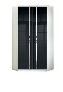 Tesoro White And Black Gloss Corner Wardrobe Tesoro White And Black Gloss Corner Wardrobe