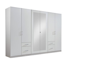 Tesoro  6 Door 4 Drawer White Wardrobe Tesoro  6 Door 4 Drawer White Wardrobe
