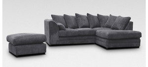 Dallas Fabric Corner Sofa And Footstool Grey (Right Hand Side) Dallas Fabric Corner Sofa And Footstool Grey (Right Hand Side)