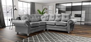 Venice Large Fabric Corner Sofa Grey Venice Large Fabric Corner Sofa Grey