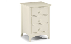 Cameo 3 Drawer Bedside - Stone White Cameo 3 Drawer Bedside - Stone White