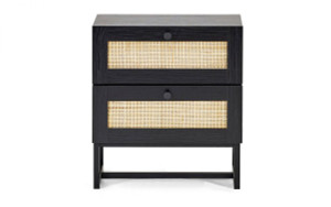 Padstow 2 Drawer Bedside - Black Padstow 2 Drawer Bedside - Black