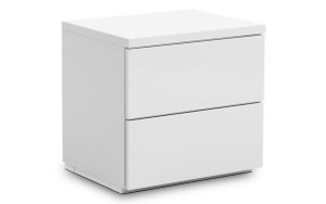 Monaco 2 Drawer Bedside - White High Gloss Monaco 2 Drawer Bedside - White High Gloss
