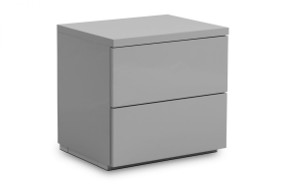 Monaco 2 Drawer Bedside - Grey High Gloss Monaco 2 Drawer Bedside - Grey High Gloss