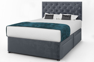 TESORO FABRIC DIVAN BED WITH PREMIUM CHESTER HEADBOARD TESORO FABRIC DIVAN BED WITH PREMIUM CHESTER HEADBOARD