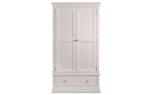 CLERMONT 2 DOOR 1 DRAWER WARDROBE - LIGHT GREY CLERMONT 2 DOOR 1 DRAWER WARDROBE - LIGHT GREY