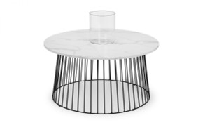 Broadway Round Coffee High Quality Wooden Table - White Marble Broadway Round Coffee High Quality Wooden Table - White Marble