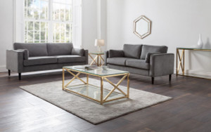 HAYWARD 3 SEATER - GREY CHENILLE FABRIC HAYWARD 3 SEATER - GREY CHENILLE FABRIC