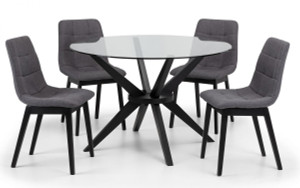 HAYDEN PANELLED DINING CHAIR - GREY LINEN HAYDEN PANELLED DINING CHAIR - GREY LINEN