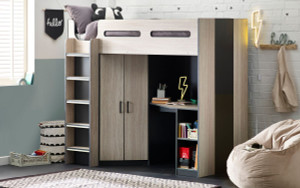 HERCULES HIGH SLEEPER - WOODGRAIN & ANTHRACITE HERCULES HIGH SLEEPER - WOODGRAIN & ANTHRACITE