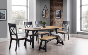 HOCKLEY TABLE BLACK/OAK HOCKLEY TABLE BLACK/OAK