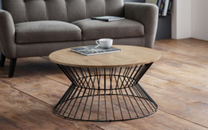 JERSEY ROUND WIRE COFFEE TABLE - EURO OAK JERSEY ROUND WIRE COFFEE TABLE - EURO OAK
